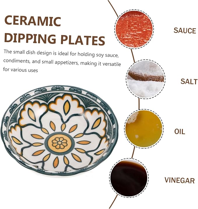 ABOOFAN Porcelain Sauce Dishes Ceramic Plate for Soy Sauce Condiments Appetizer