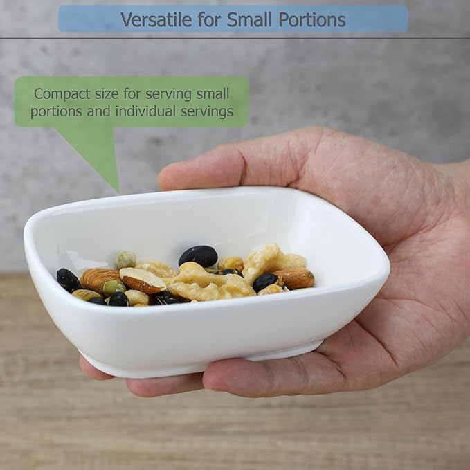 EIKS 2 Pack Ceramic Side Dishes Appetizer Plates for Serving Snacks Candy Dessert Sauce Seasoning Nuts