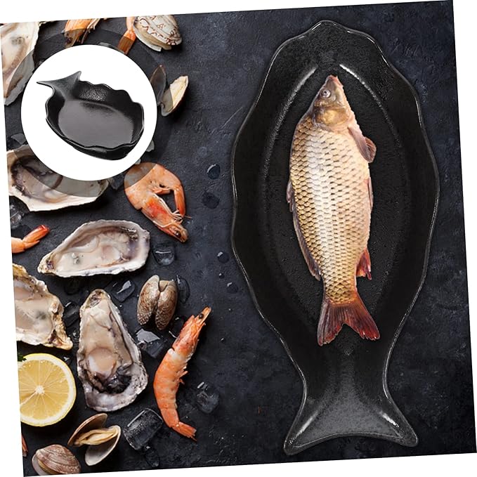 Zerodeko Ceramic Fish Plate for Serving Japanese Style Food Steamer Dish for Home Kitchen Restaurant Use for Sushi Appetizers and Dessert Presentation