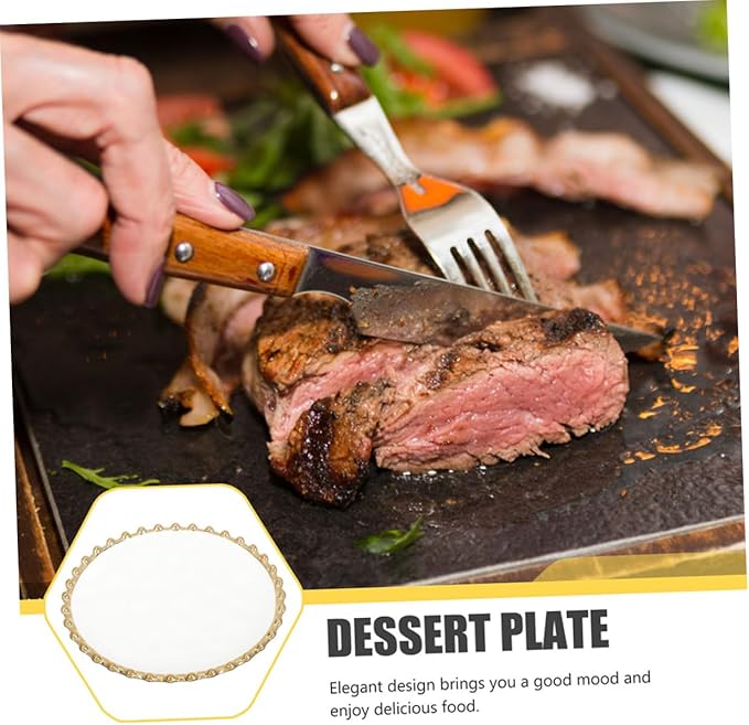 Porcelain Ceramic Dinner Plate and Appetizer Tray for Household and Restaurant Use Smooth Safe Surface Easy to Clean for Salad Pasta Snacks Serving White Design
