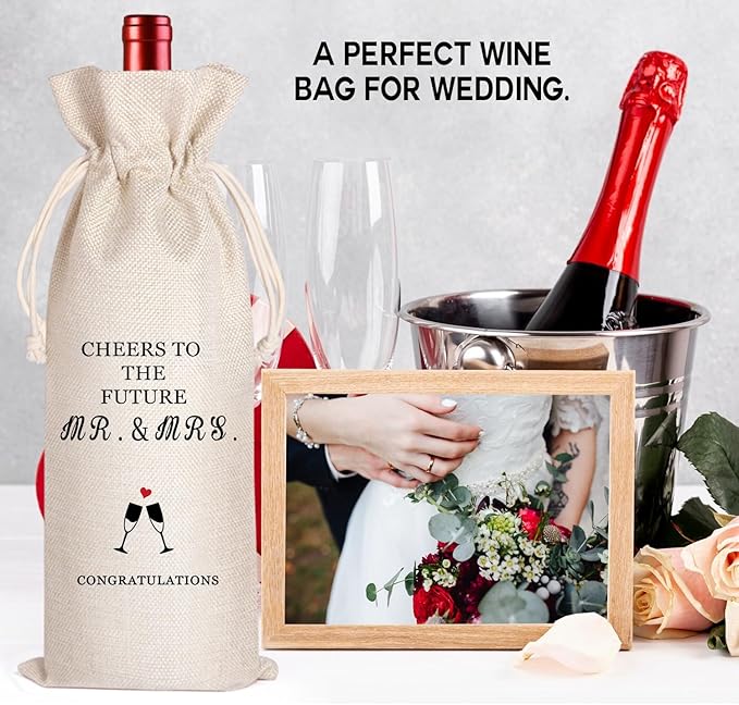 LANBAIHE Mr & Mrs Wine Bag - Engagement & Wedding Gift, Cheers to The Future