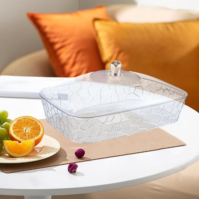 Serving Tray, Fruit Tray, Elegant Multifunctional Decorative Storage Container, Organizer for Celebrations Wedding Birthday, L