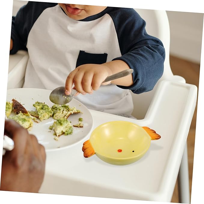 Cabilock Cartoon Ceramic Plate for Fun Chicken Shaped Dip Bowl Tableware for Desserts Fruits Snacks for Home School Outdoor Dining Encourages Healthy Eating