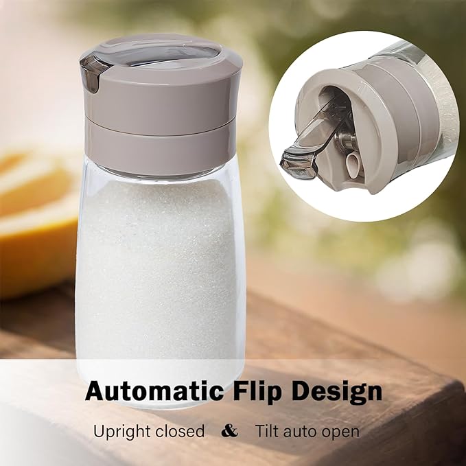 Sugar Dispenser and Container with Pour Spout - Leak-Proof & Clump-Free Sugar Jar for Coffee Bar, Kitchen, Restaurant - 9oz Countertop Organizer