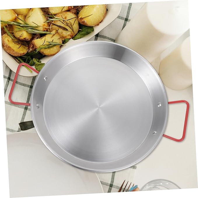 IMIKEYA Stainless Steel Serving Tray with Double Handles Anti-scalding Tableware for Snacks and Appetizers for Parties and Home Use