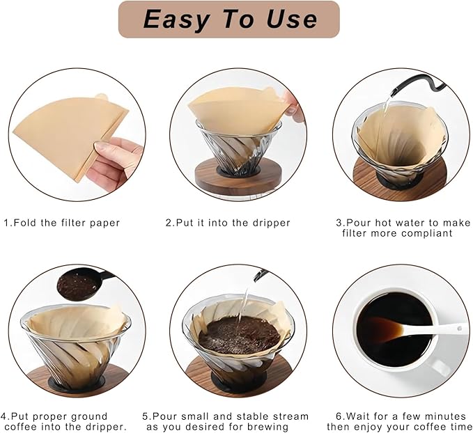 Adove Coffee Filter, Size 02 Cone Coffee Filters Disposable, 200 Count Unbleached Natural Paper Filters 2-4 Cup, 2 Cone For Pour Over and Drip Coffee Maker (200)