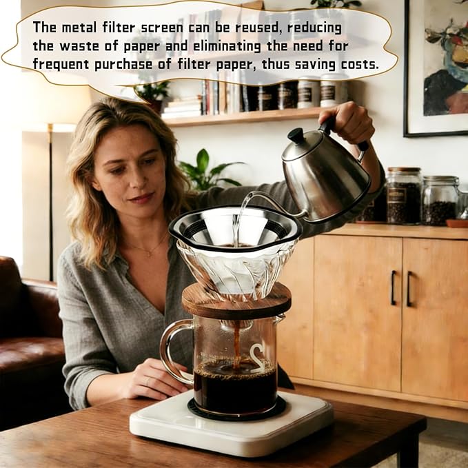 𝙐𝙥𝙜𝙧𝙖𝙙𝙚𝙙 Reusable Metal Filters for Kalita 185 Pour Over Coffee Drippers and OXO 8 Cup Single Serve Coffee Makers, Reusable Coffee Filter Long-Lasting, Cost-Saving, -3 Year Warranty.