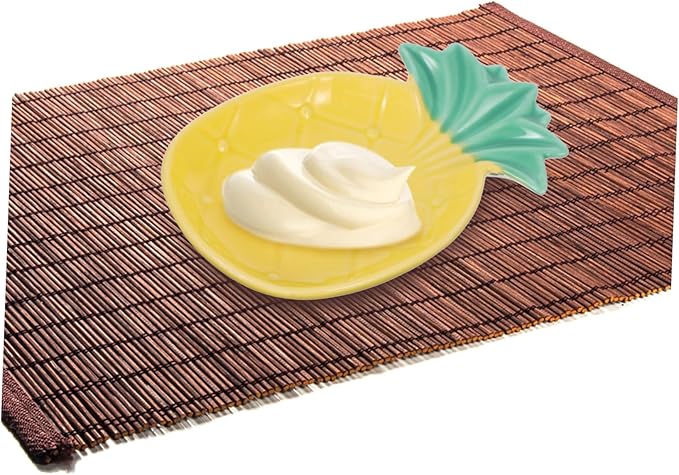 Cabilock 2pcs Pineapple Decorative Sauce Plate Ceramic Tableware Small Dipping Dish for Home Kitchen