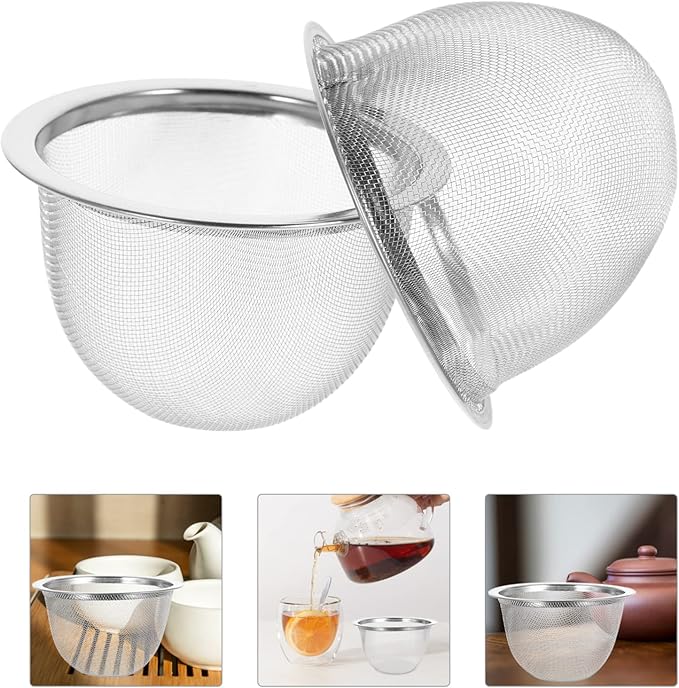 YARNOW 8 Pcs Tea Pot Strainer Teapot Mesh Strainer Insert Stainless Steel Tea Filter Basket for Tea Coffee 2.8 Inch Diameter