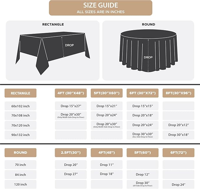 Fitable 8 Pack Rectangle Tablecloths: Stain Resistant Wrinkle Free Fabric Table Clothes, Washable Reusable Polyester Table Covers for Wedding Party Birthday Banquet Reception(Black, 60x102 Inch)