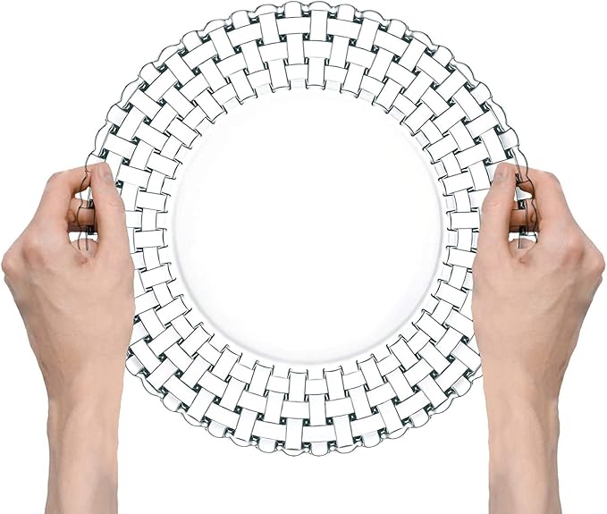 Nachtmann Bossa Nova Crystal Serving Platter – 12.6" Basketweave Design Glass Plate for Appetizers, Desserts & Special Occasions – Elegant Lead-Free Tableware for Dining, Gifting & Home Display