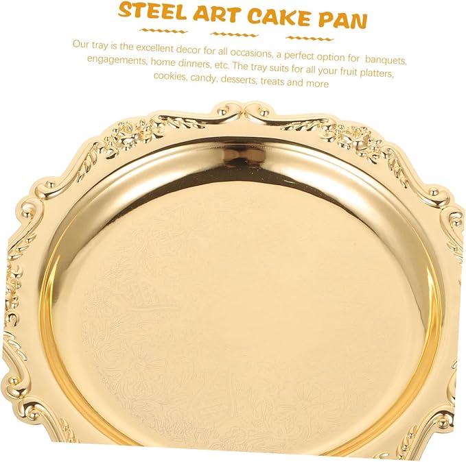 Elegant Gold Serving Tray Large Party Serving Platter Snack Plate for Events Decorative Trays