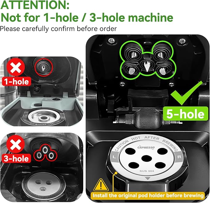 CAPMESSO Reusable K Cups for Keurig: 2026 All Stainless Steel Refillable Coffee Pods Metal Coffee Filters with 5 Holes & Scoop - for K Supreme/K Slim/K-Duo 2/K-Brew Chill MultiStream Maker (2 Pack)