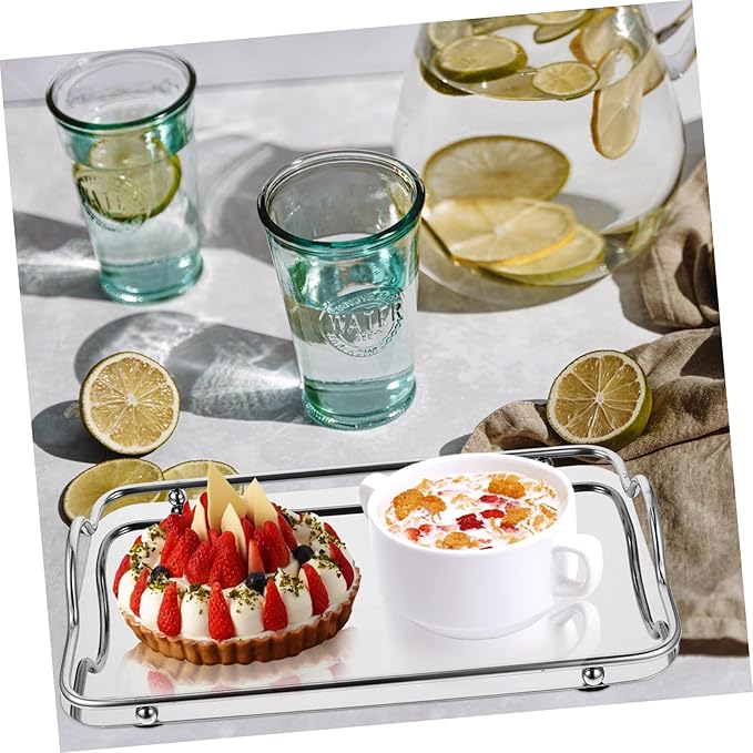 Sturdy Handles Modern Design Stainless Steel Serving Trays Decorative Food Serving Trays