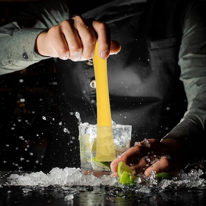 uxcell 8 Pcs Cocktail Muddler, 8 Inch PP Drink Muddler Bar Accessories Tools Ice Crusher for Home Party Cocktail Fruit Drinks, Black (Thick)