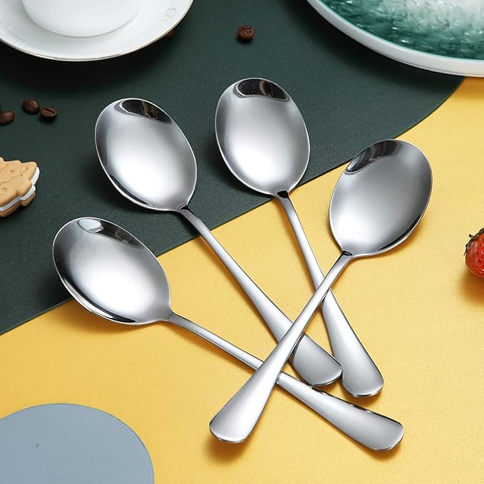 Serving Spoons 4 Pieces, Kyraton Serving Spoons, Include Solid Serving Spoon Stainless Steel Serving Utensils, Serving Set Packing of 4