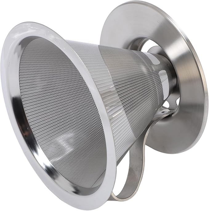 Pour Over Coffee Dripper, Stainless Steel Reusable Filter, Coffee Maker for 1-2Cups Brew, Double Mesh Design of Manual Reusable Cone Filter