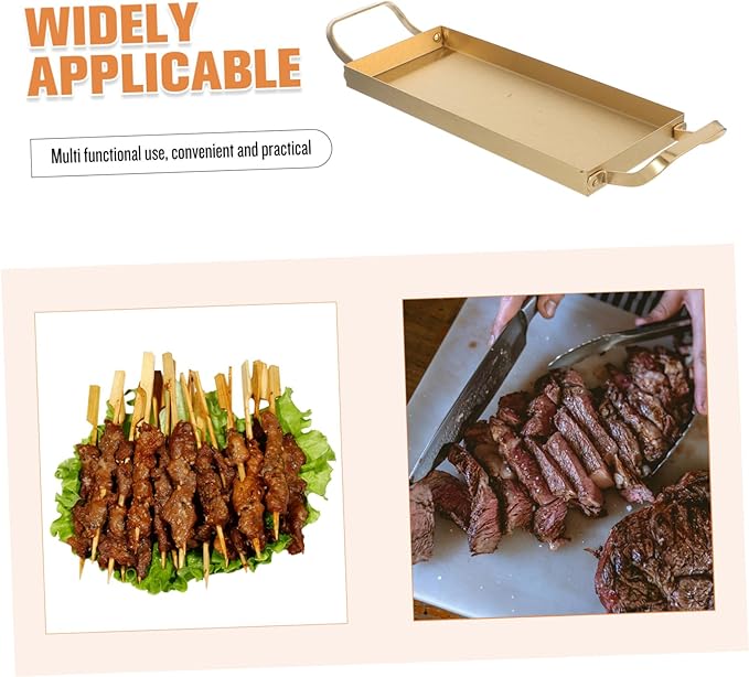Stainless Steel Bbq Tray Brushed Finish Gold Appetizer Platter for Snacks Desserts Versatile Serving Tray