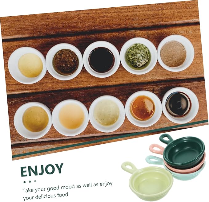 4pcs Creative Ceramic Plates Japanese Style Appetizer Dishes Ergonomic Handles for Snacks Sauces Stylish Home Restaurant Use Versatile Dessert Holders Matte