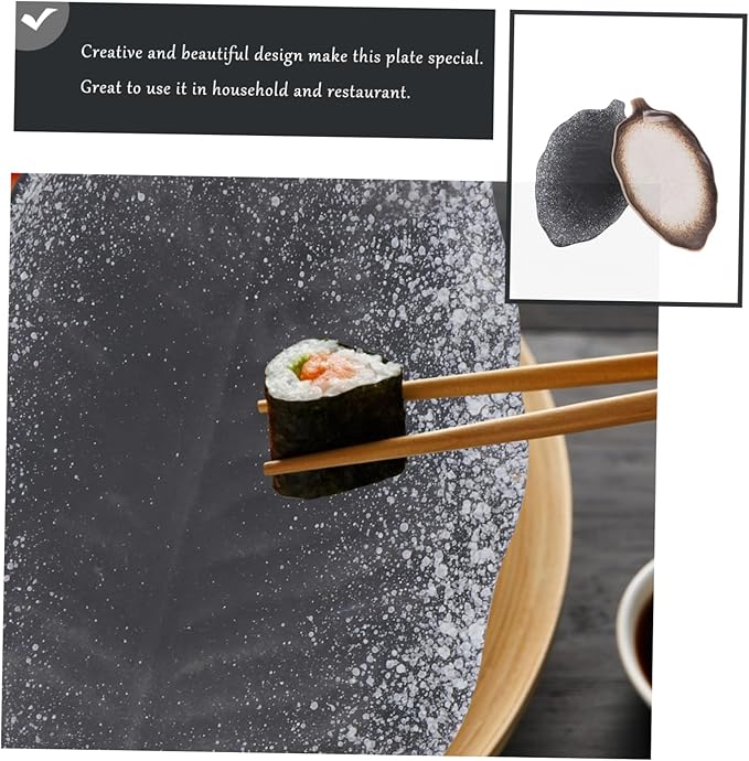 DECHOUS 2pcs Japanese Style Ceramic Snack Plates Vintage Design Unique Sauce and Appetizer Dishes for Home Dining and Entertaining