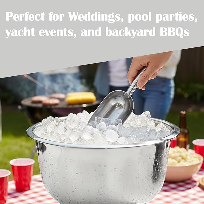 Ice Bucket for Parties Stainless Steel 8L Beverage Tub Large Capacity Champagne Bucket Drink Tub Insulated Punch Bowl Drink Chiller