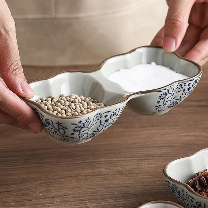 Sauce Dish Formatted Snack Bowl Dipping Plate Ceramic Commercial Cooking Seasoning Sauce Bowl Snack Plate Snack Plate(4-Piece)