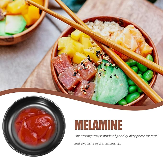 2pcs Melamine Sushi Plates and Snack Dishes 335ml Imitation Ceramic Food Bowls Sturdy Plastic Appetizer Plates for Home Dining and Ktv Bar Use