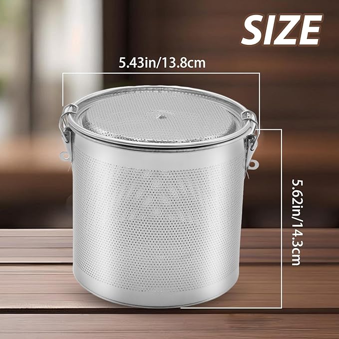 MDEOOSKY Extra Fine Mesh Holes Seasoning Strainer Tea Ball Filter, 5.11"L x 5.11"W x 5.70"H Stainless Steel Multifunctional Kitchen Tool for Cooking, Seasoning, and Brewing Tea, 14x14x14cm