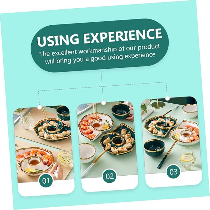Garneck 1piece Multi-purpose Ceramic Plate Food Storage Plate Dinnerware for Entertaining