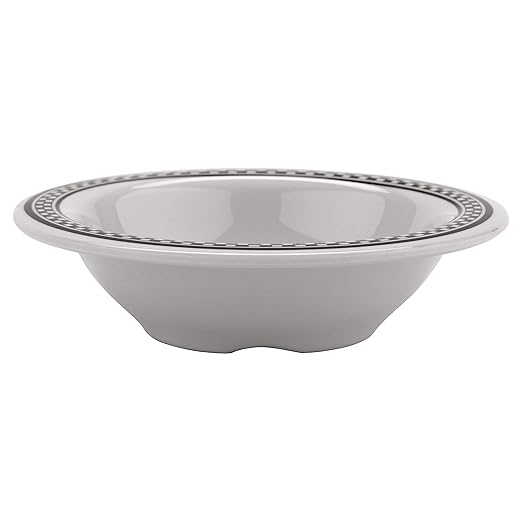 GET B-454-X Melamine Narrow Rim Fruit/Dessert Bowl, 4.5 Ounce, Diamond Chexers (Set of 12)