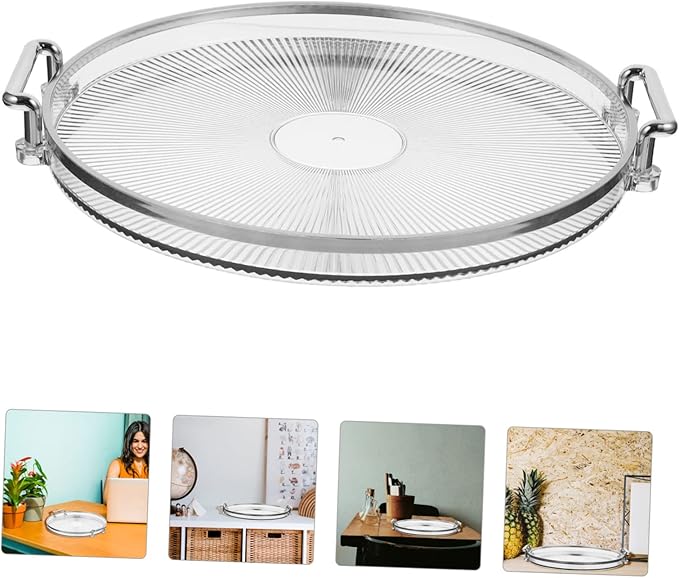 PRETYZOOM Charcuterie Accessories Silver Tray Snack Storage Fruit Serving Tray Candy Container Decorative Serving Plate for Desktop Decor