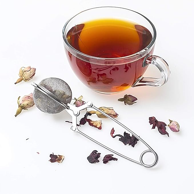 Snap Ball Tea Strainer, Exptolii 3 Pack Stainless Steel Tea Infuser Filter with Handle for Loose Leaf Tea, Seasonings, Spices