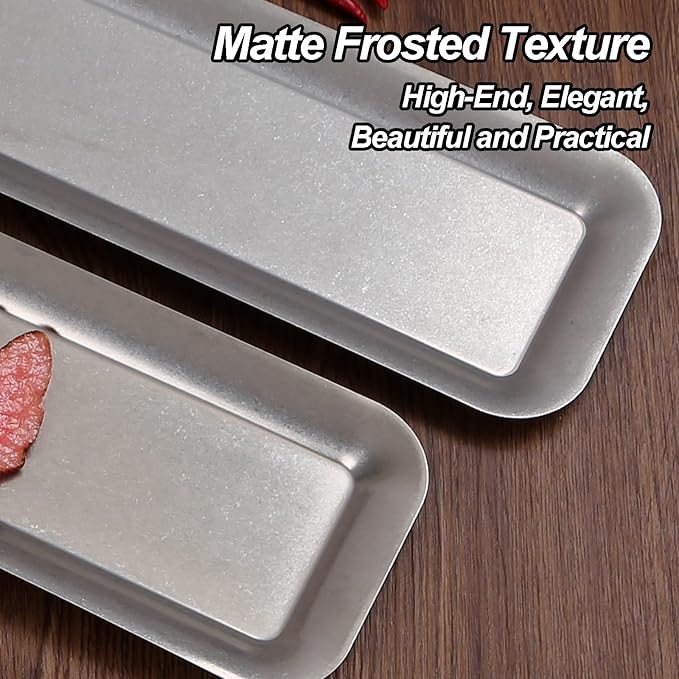 Metal Drip Tray, Stainless Steel Plant Trays for Pots, Oil Drip Pan, Stainless Steel Serving Tray for Food, Potted Plants, Jewelry, Entrance(Gold,40x12.5 cm/16x5 in)