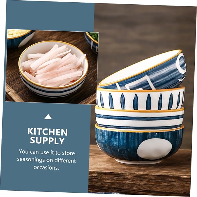 4pcs Japanese Style Soy Sauce Dishes Ceramic Spice Dishes Appetizer Serving Plates for Kitchen Bbq Picnic Outdoor