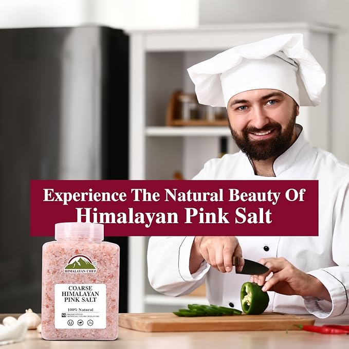 Himalayan Chef Coarse Pink Himalayan Salt, 5 lbs 2-Pack - Pure, Natural, Mineral-Rich, Kosher, Ideal for Grinder Refills, Cooking, Seasoning, Baking