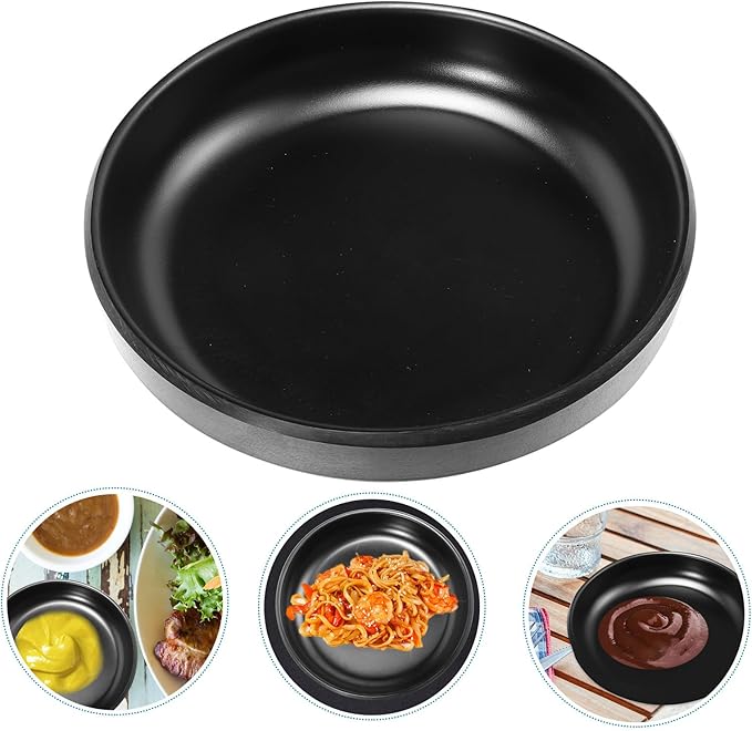 VALICLUD Melamine Appetizer Plates 2pcs round Snack Dessert Dishes Lightweight Sturdy Plastic Serving Tray for Sushi and Small Bites Home Kitchen Use