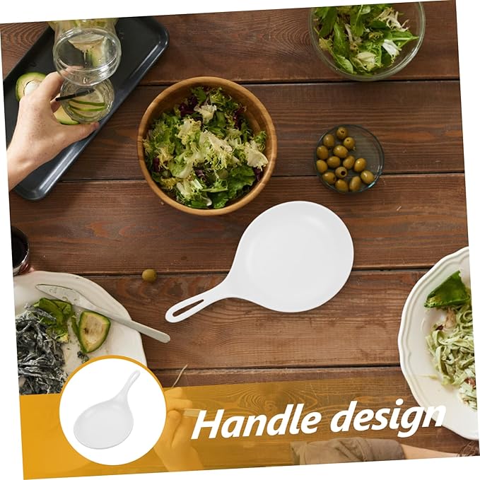 VALICLUD 2pcs White Handle Serving Platters Snack and Appetizer Plates Portable Sauce Dish for Family Gatherings Parties Weddings and Restaurants