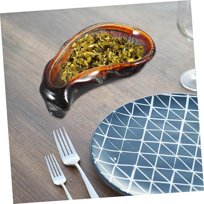 Alipis 1pc Ceramic Oyster Dish for Appetizers Elegant Small Serving Plate for Parties Versatile Dinnerware for Sushi Relish and Desserts Easy to Clean and Food-safe