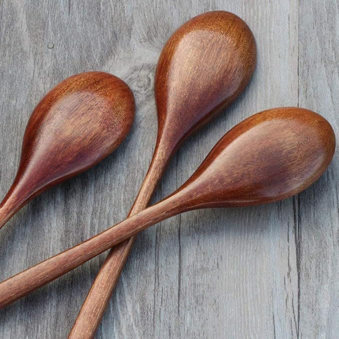 Wooden Spoon Fork Knife Eating Flatware Set Portable Utensil Set with Case, Reusable Wooden Cutlery Travel Utensils Set, 2 Spoons and 2 Forks and 2 Knives (Color 2)