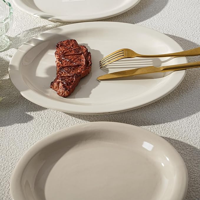 Stoneware Narrow Rim Commercial Grade America White, Platter 11.5" x 8.5", Case of 12