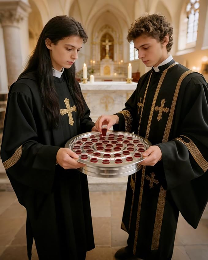 Communion Cup Tray for Churches Stainless Steel Holy Tray for 40 Cups Church Communion Supplies Ware