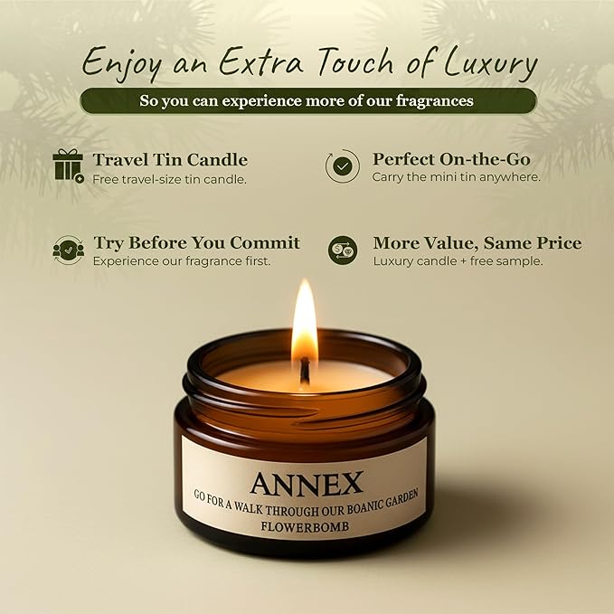 Annex Orange & Mimosa Luxury Scented Candle - Handmade Ceramic Jar - 50hr Clean Burn, Non-Toxic Soy Wax - Aesthetic Home Decor Winter Gift for Women & Men - Energizing Citrus