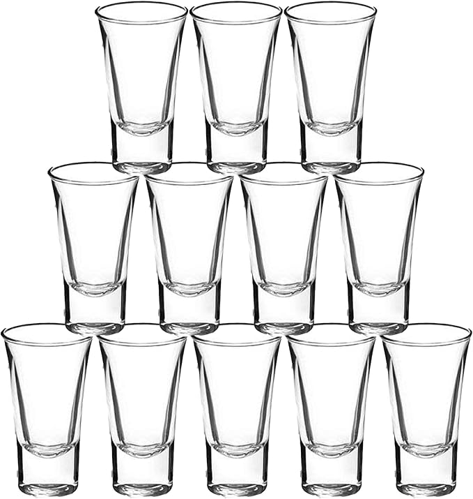 Gmark 2-Ounce 2-Oz Heavy Base Shot Glass Set, Whiskey Shot Glass espresso liquor 12-Pack GM2026