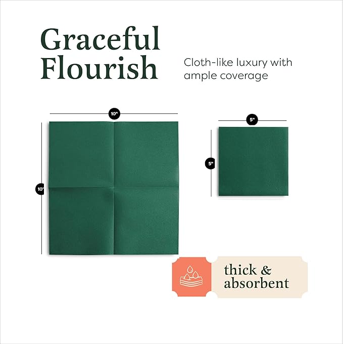 Linen-Feel Cocktail Napkins - Decortive Cloth-Like Mellow Rose Dessert And Beverage Napkins - Soft And Absorbent. For Restaurant, Bar, Cafe, Or Event. (Pack of 100)