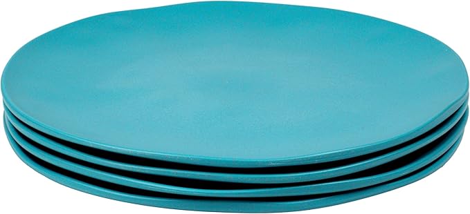 Organic Coupe Wheat PolyPro 12-Piece Dinnerware Set, Azure