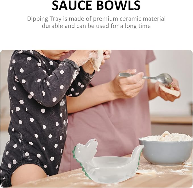Dinosaur Sauce Bowl Ceramic Plate Serving Bowl for Family Hotel Restaurant Decorative Kitchen Supply