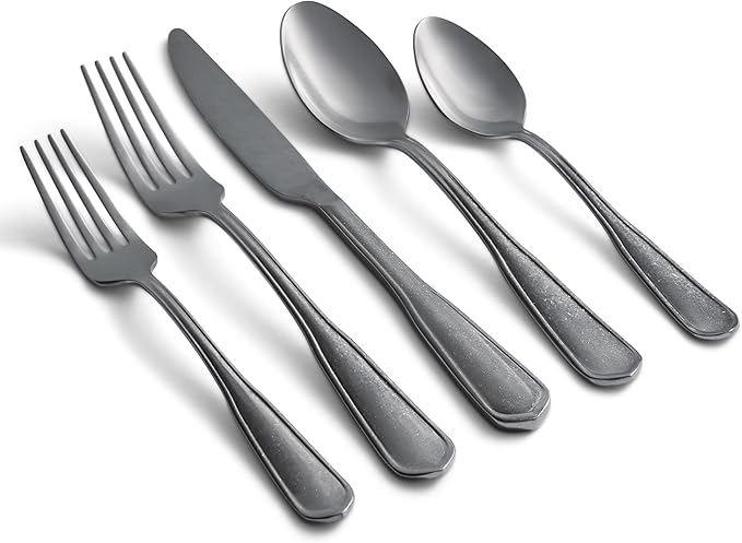 Cambridge 287820OPC12 Hailee Tumbled 20-Piece Flatware Set