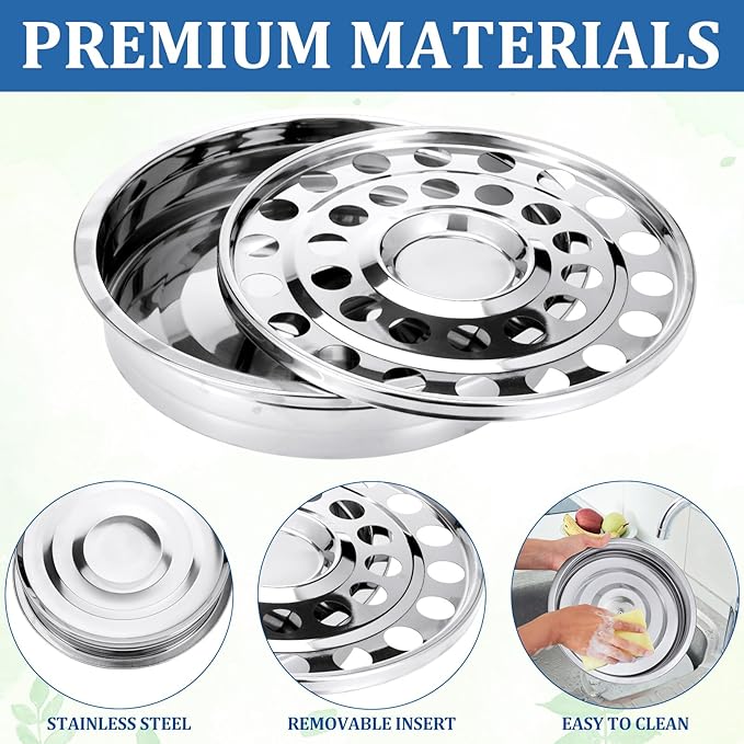 LemonRoad 1 Pcs Holy Communion Trays House up 32 Cups Tary Church Supplies Stainless Steel Portable Communion Plates Set for Churches Chapels Ware Sets (Sliver)