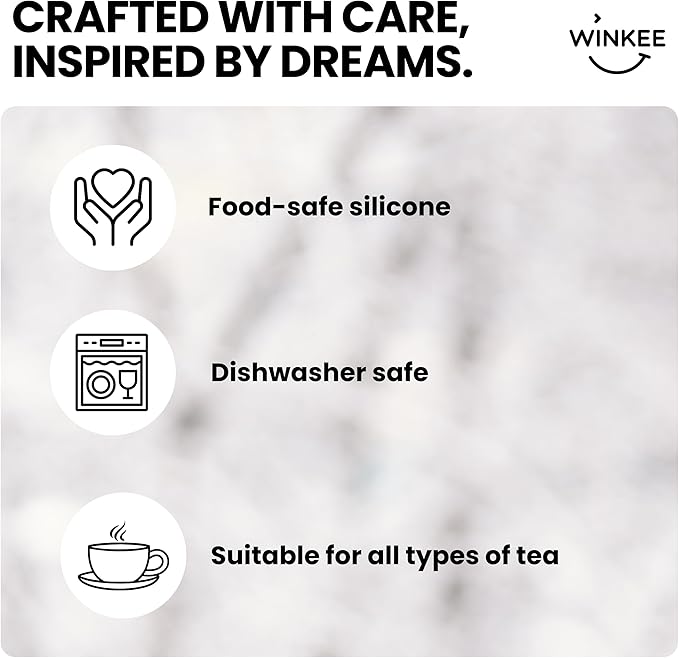 Winkee - Cute Animal Tea Infuser: Tea Egg for Loose Tea | Fun Tea Infuser | Tea Strainer for Cup | Silicone Spice Strainer | Animal-Shaped Tea Ball
