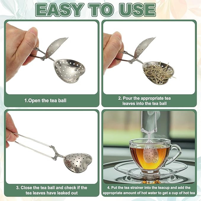 uxcell 1 Pcs Tea Infuser, Stainless Steel Loose Leaf Tea Infuser Filter, Long Handle Tea Steeper Strainers for Cup and Teapot for Tearoom Office Home, Shell Shaped Black
